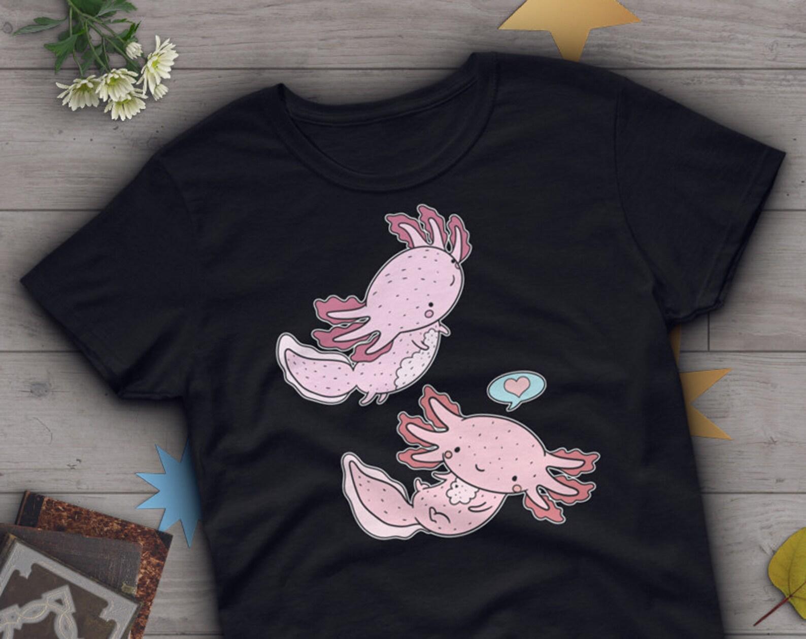 Axolotl Shirt,  , Axolotl Lover Gift, Cute Mexican Walking Fish T-shirt, Axolotl Lover Tshirt, Pet Graphic Tee, Navy, Pink, Blue Top 160