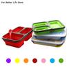 1Pc 1300Ml Silicone  Collapsible Portable Lunch Box Microwave Oven Bowl Folding Food Storage Container Washable Cover Odorless