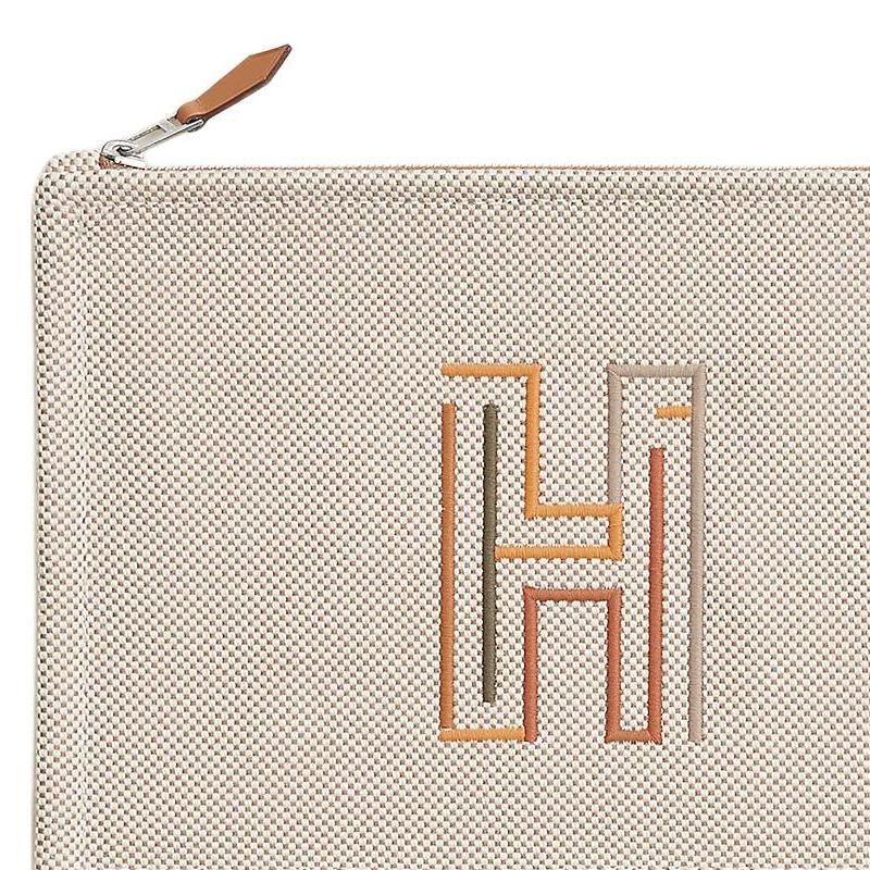 Hermes H Labyrinth Series 22 Silver Buckle Cotton Travel Storage Bag Small Unisex bags H103973MV05