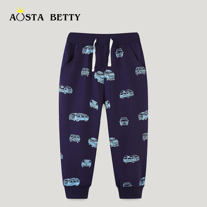 

Autumn Boys Print Sports Sweatpants with Pocket 4 Years