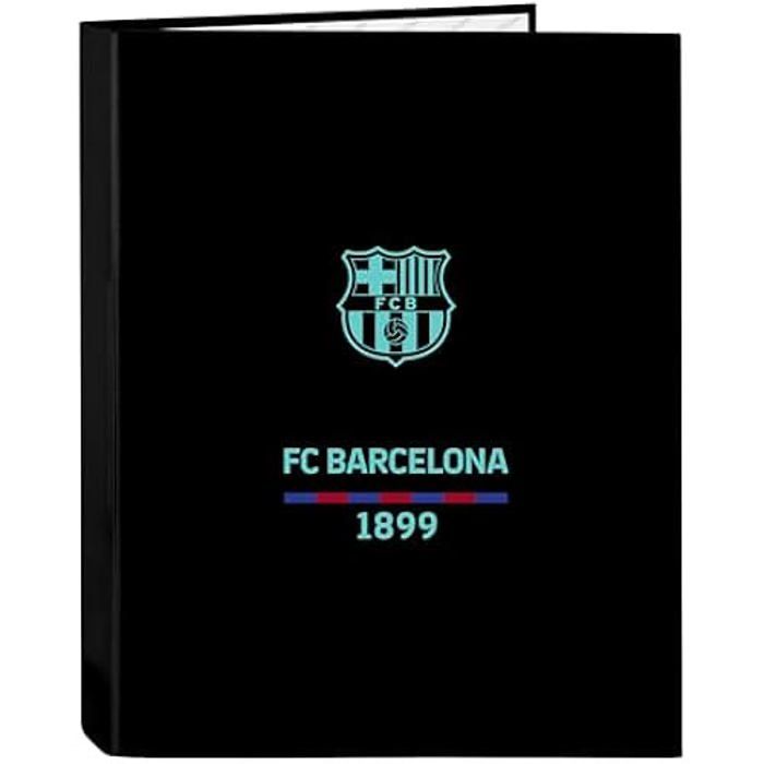 Carpeta - SAFTA - F.C.. Barcelona - 4 anillas - Cubierta forrada - Negro