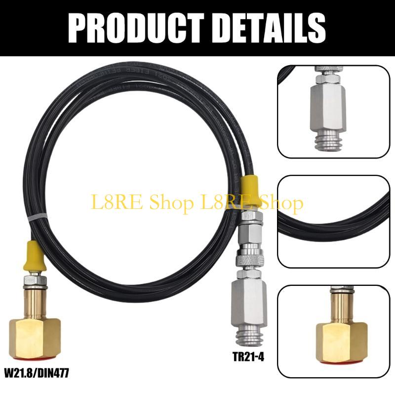L8RE CGA320 to TR21-4 Sodas Maker CO2 Tanks Cylinder Direct Adapter W21.8-14 High Pressure Hose Sodas Maker Direct Connector