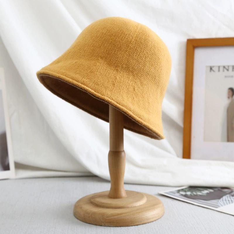 

Капелюх Жіночий рибальський капелюх Двосторонній вовняний капелюх у західному стилі для відпочинку з короткими полями Однотонний капелюх у корейському стилі Чорний M（56-58cm）