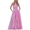 Women's Sleeveless Lace-Up Cropped Top and Maxi Skirt Set