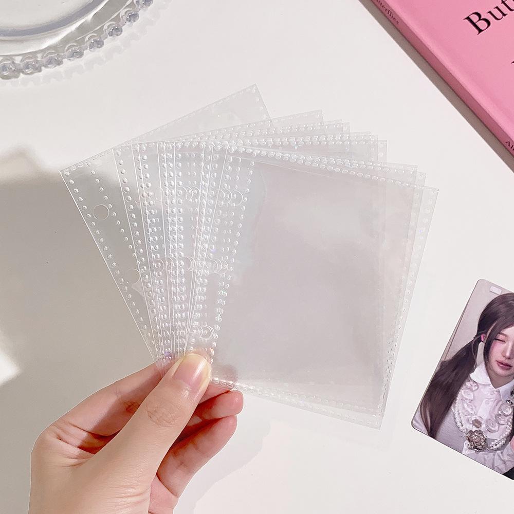 Korean Holographic Star PVC Card Holder - Cute Heart Zipper Album for Photocards & Journaling