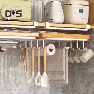 Portaoggetti da appendere per cucina con ganci, ad alta portata, porta rotolo di carta assorbente, porta strofinacci, porta tagliere, ripiano portaoggetti