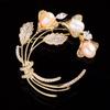 Korean Fashion Freshwater Pearl Wreath Brooch - Elegant Plant-Themed Corsage for Women