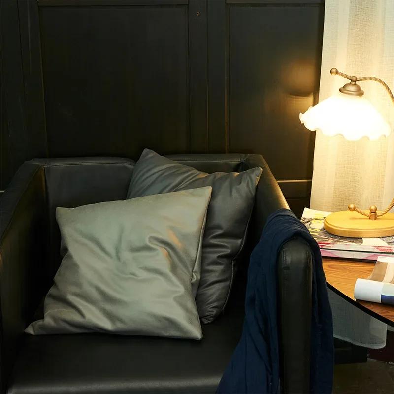 Soft Imitation Leather Technical Cloth Pillow Cover Sofa Pillow Simple Multi-color Square Sofa Cushion Cover