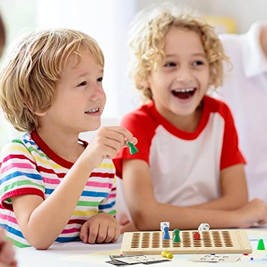Holz Montessori Multiplikations- und Additionsbrettspiel Montessori Spielzeug Pädagogisches Mathematik-Tischbrett für Kleinkinder Vorschulgeschenke