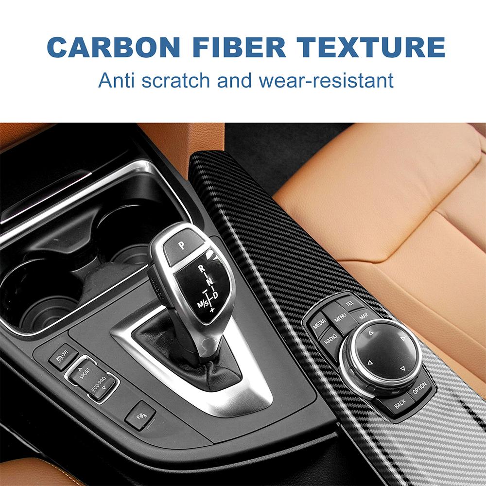 ABS Carbon Fiber Texture for BMW 3 4 Series 3GT F34 F30 F31 F32 F33 F36 2014 2018 320i Multimedia Panel Center Gear Shift Stick