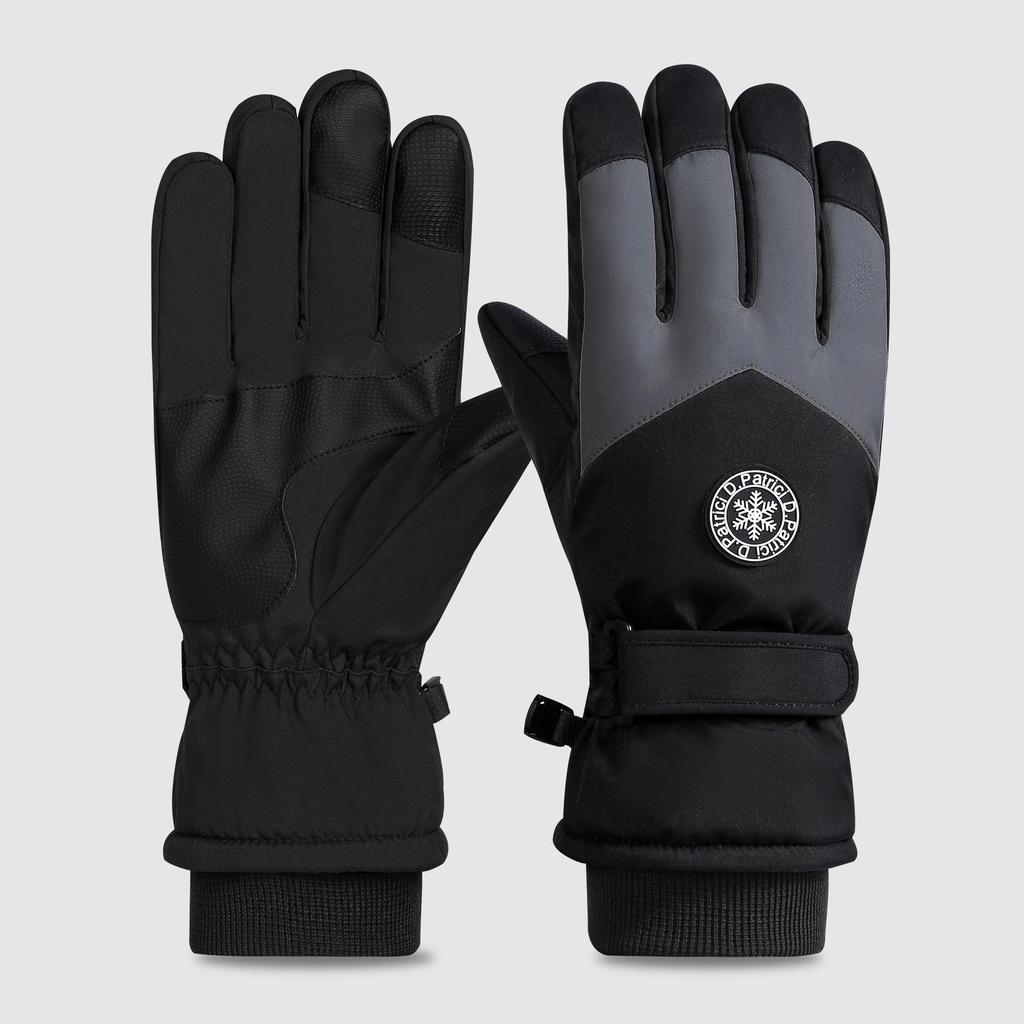 Winter Touchscreen Ski Gloves: Warm, Non-slip, Fleece-Lined, Windproof for Cold Weather Cycling and Electric Vehicle Use.
