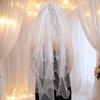 WTEMPO White Bridal Veil Registration Photo Props Wedding Bow Headwear Engagement Proposal Confession Fluffy Veil