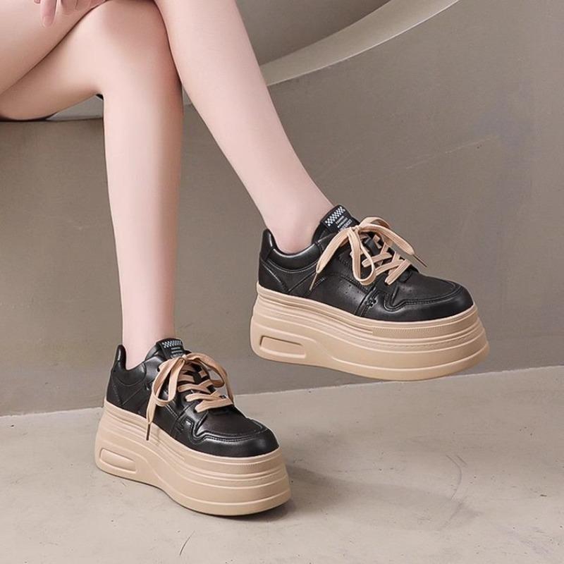 Casual Sports Platform Single Shoes Women's Autumn New Versatile Fashion Casual Style Heightening Muffin Board Shoes
