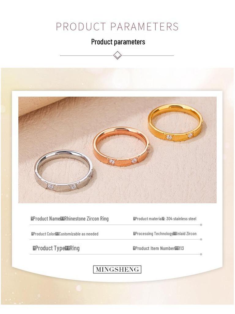 Japanese-Korean High-End Light Luxury Micro-Inlaid Ring - Classic & Durable Women's Fashion