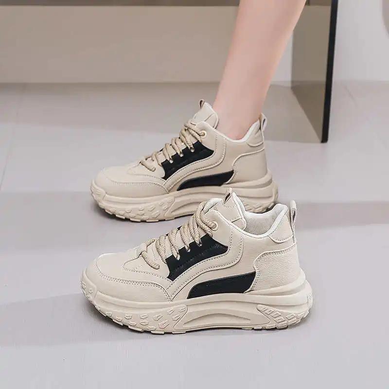 Tall Ankle Transparent Shoes Women Casual Kawaii Black And White Sneakers Sports Teniz Interesting Stylish Trainners