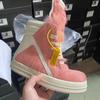 Brand Women Shoes Pink Furry Sneaker Men Shoe High-Top Sneakers Quality Horsehair Genuine Leather Fashion Designer Ankle Boots