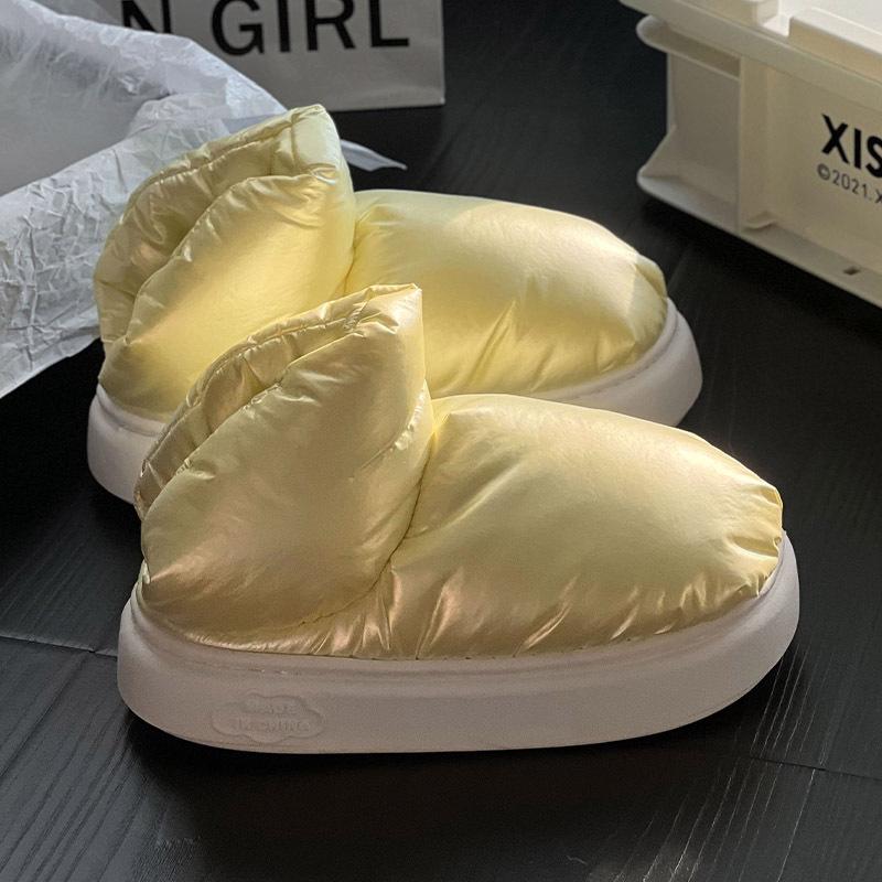 Dicke Plateau Damen Schneestiefel Warm halten Flauschig Wasserdicht Daunen Paar Baumwollschuhe Winter Täglich Plüsch Kurze Stiefeletten