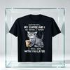 1pc Funny Coffee  Cat Lovers Tshirt Suitable For Unisex  Unisex  Shhh Me And Coffee Are Having A Slogan With Tabby Cat  Co