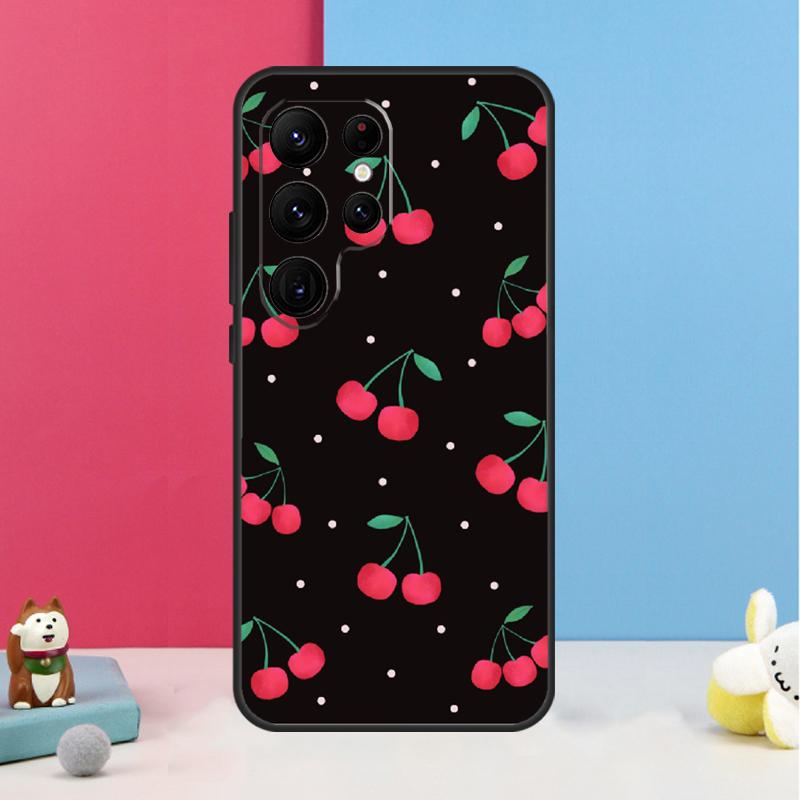 Cherry Pattern Case For Samsung Galaxy S26 S23 Ultra S20 S21 S22 S24 S25 Plus S10 S25 FE Back Cover Shell