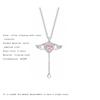Persönlichkeitsdesign Sinn Titanstahl Halskette Mädchen rosa eingelegter Zirkon romantisches Amorherz Liebe Schlüsselbeinkette