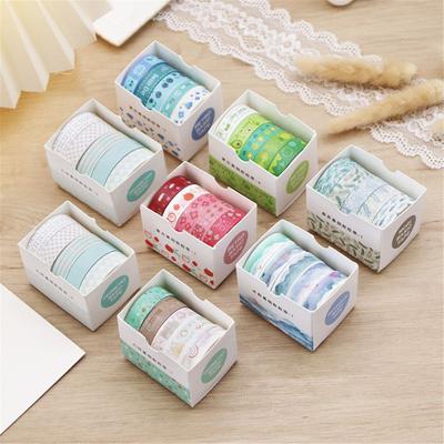 5Rolls/box Set Stationery Supplies Adhesive Scrapbooking Washi Tape Masking Tape