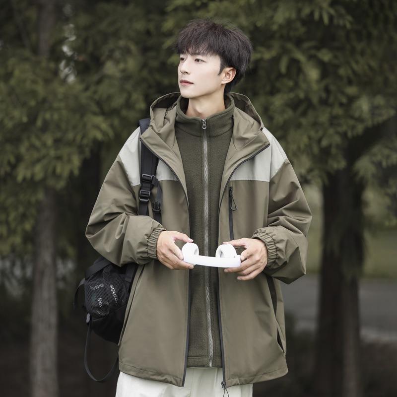 Jacket Men's 3-in-1 2024 New Spring and Autumn Outdoor Mountaineering Suit Windproof Jacket