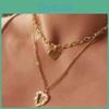 Trendy Gold And Silver Heart Necklace With Irregular Design For Women Accessories