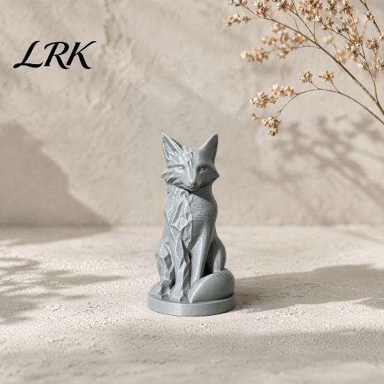 Contemporary Art Decoration Geometric Faceted Fox Figurine, 3D Printed Sitting Statue, Modern Sculpture Sculpture, Collectable Desktop Ornament