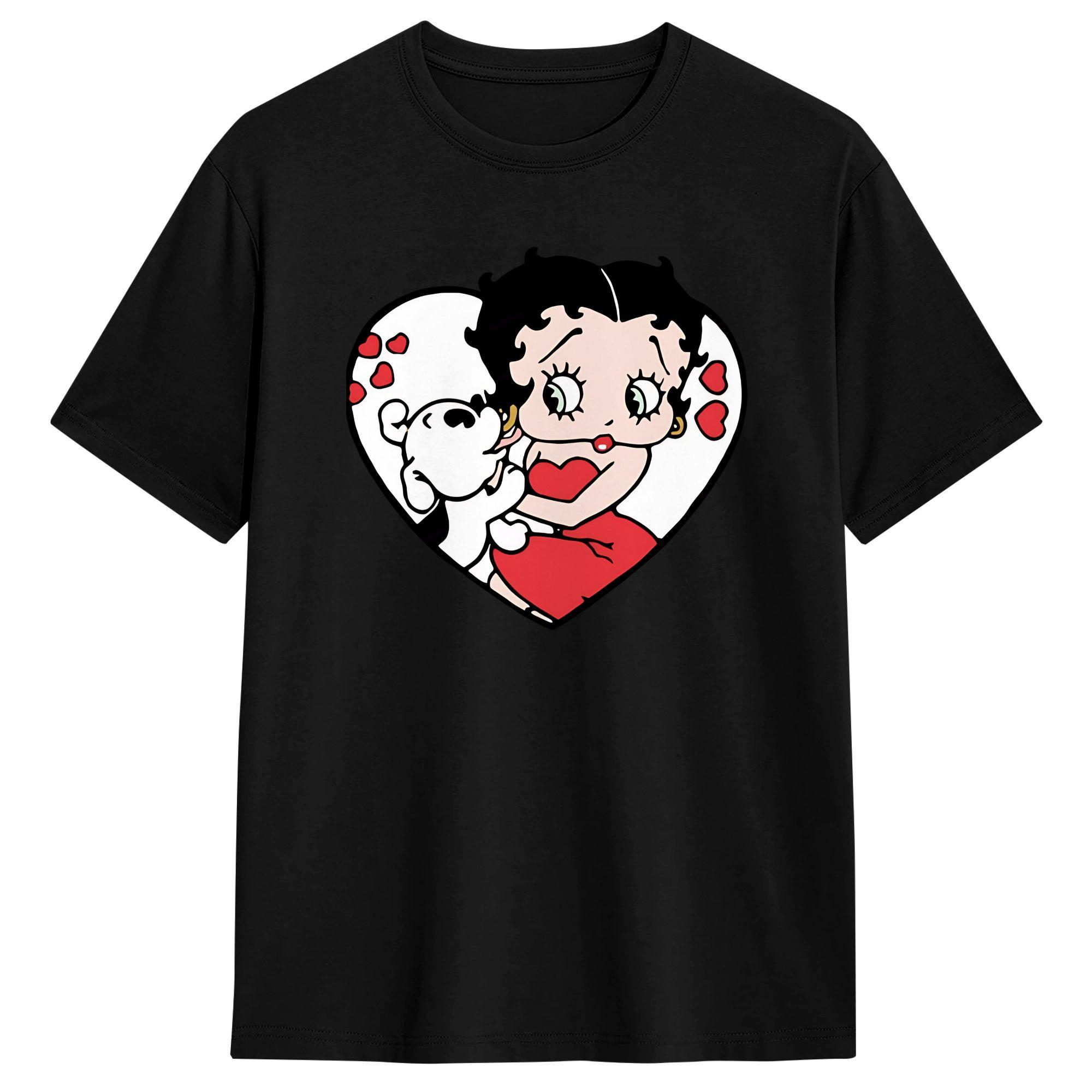 Unisexs TShirt Bettys Boop TShirts Fashion Beach Tee Shirt Y2K Casual Cotton Clothes Birthday Present S