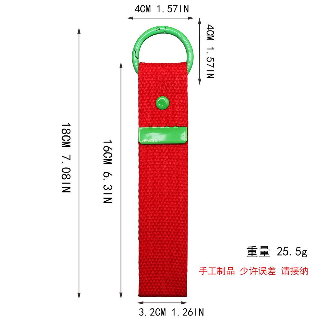 Handmade Diy Decorative Webbing Cloth Sticker Embellished Polyester Webbing Lanyard Korean Version Ins Spring Buckle Bag Pendant