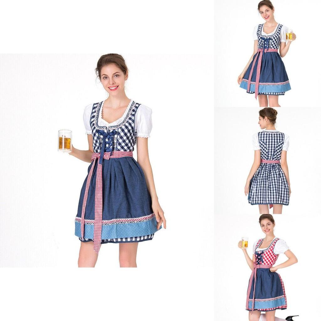 Women's Oktoberfest Plain Dress Costume With Delicate Edge For Festive Celebrations