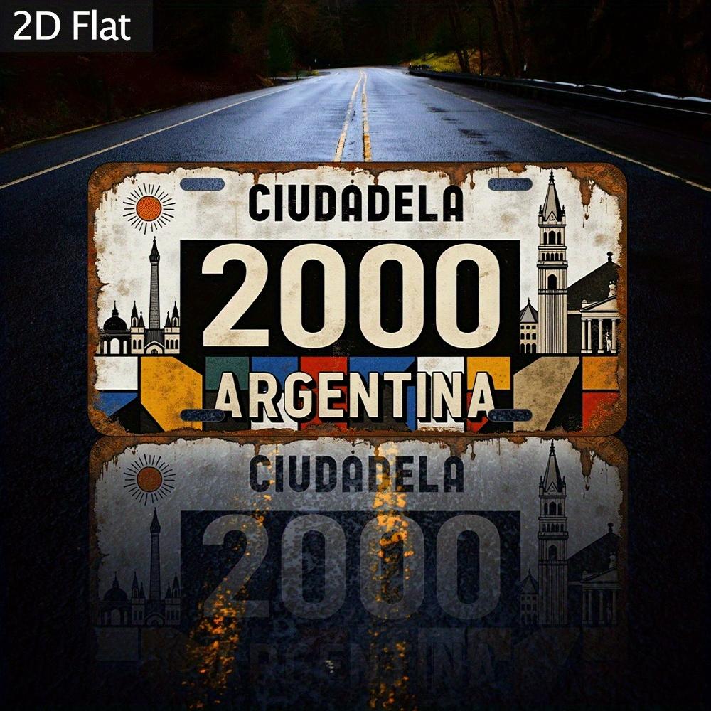

D Flat pc Vintage Argentina Metal Wall Art Sign x inch Decoration with Worn Design for Home Cafe Bar Garden 15x30cm(5.9x7.8inch)