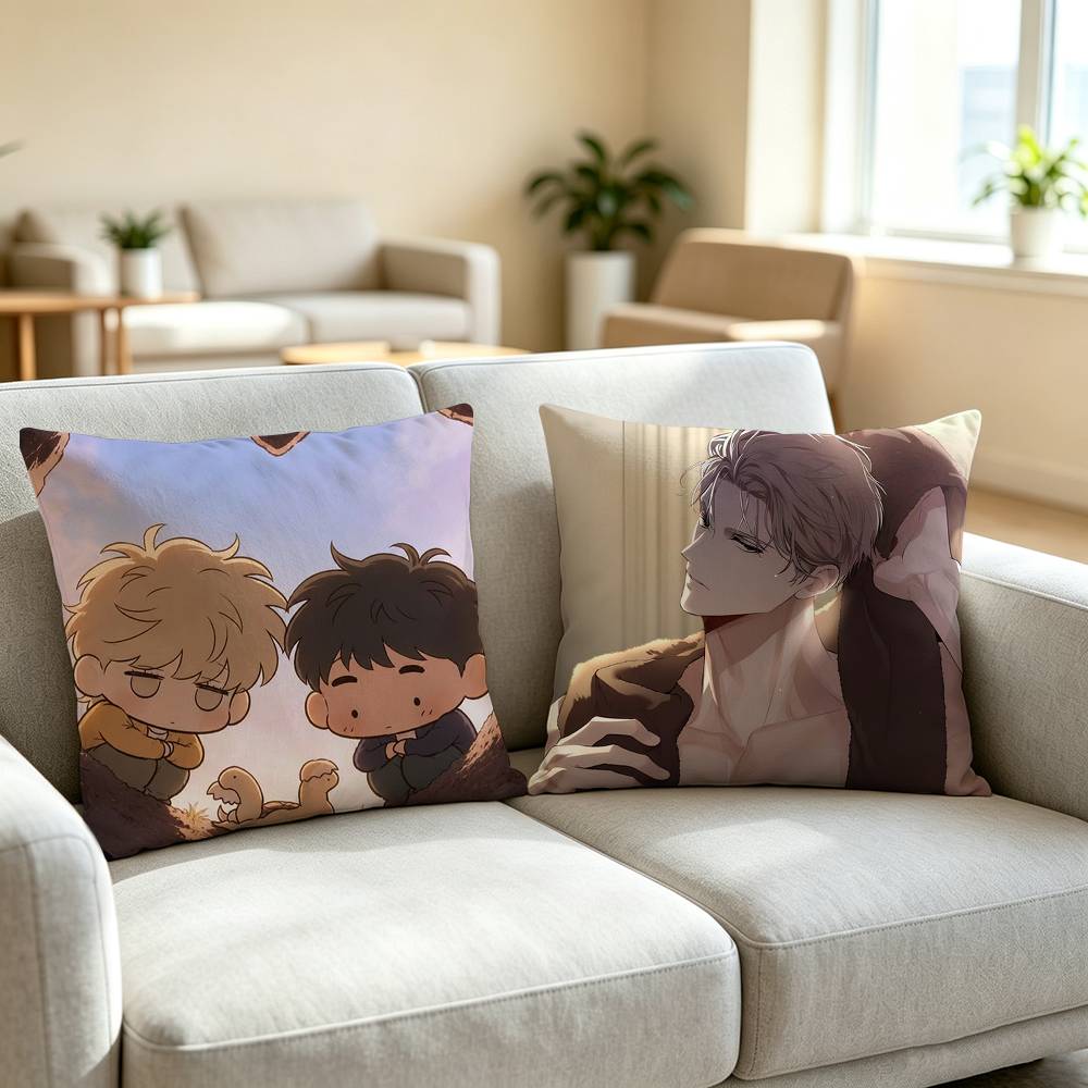 P-Passion Bl A-Anime Square Double-Sided printed Pillow Case Bedroom Bedside Pillow Sofa Cushion Cover
