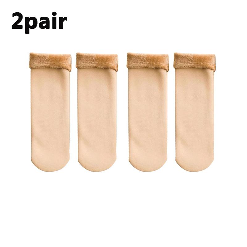 Winter Warm Solid Women Socks Thicken Thermal Socks Wool Cashmere Black Skin Seamless Snow Sock Velvet Unisex Socks