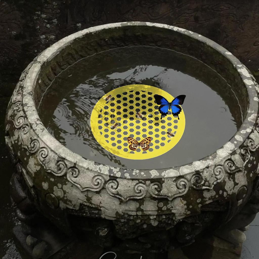 Floating Bee Island Bath-Honeycomb Bee Waterer Feeder Station ForGarden Decor, Outdoor Pollinator Saver Decorative Tray