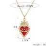 Love Wings Pendant Necklace for Women, European and American INS Fashion Versatile, Copper Plated Real Gold Zircon Drip Oil