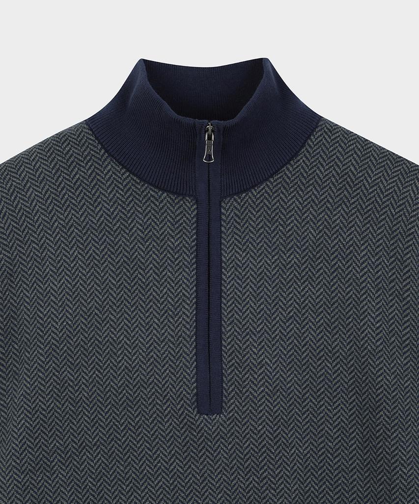 BROOKS BROTHERS Herringbone Half-Zip Sweater (Green) (Bbwwmf4540Iew)