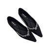 Temperament rhinestone pointed single shoes women's 2025 spring new French sweet velvet red shallow mouth soft sole evening shoes