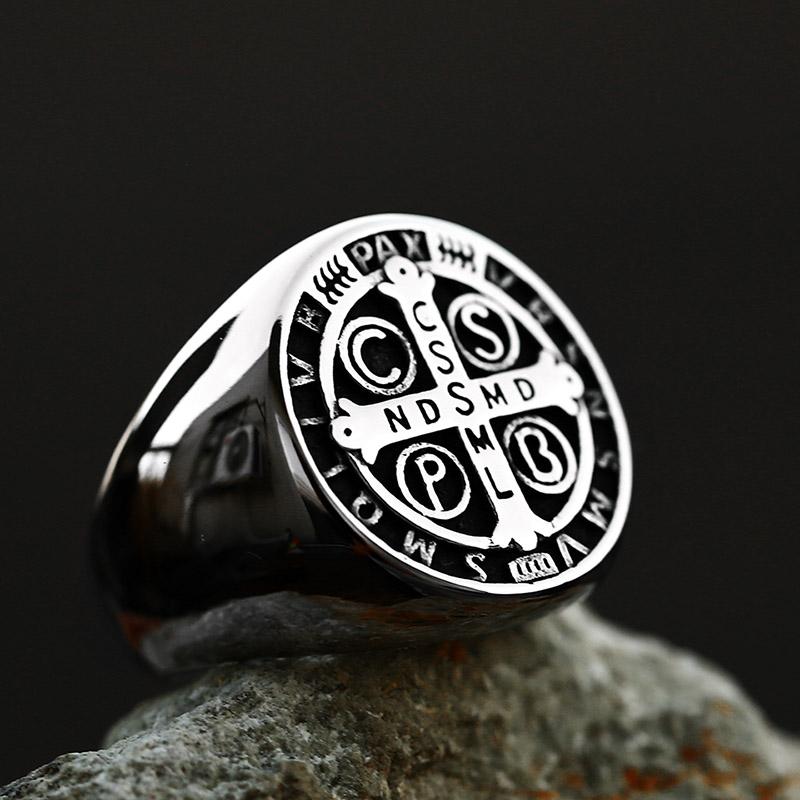 2025 Neues Design 316L Edelstahl Hochglanz Religiöser Herrenring CSSML Modeschmuck Geschenk