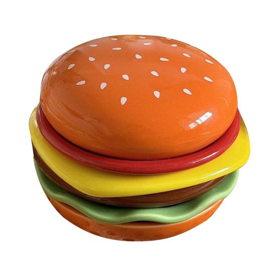 Burger Stabelbart Tallerkensett 6-Lags Mini Middagstallerken for Sausdipp Forrett Matkvalitets Keramiske Sausbeholdere Gave til Familie Venner