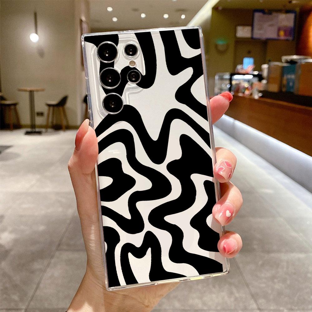 Striped Pattern Phone Case for Samsung Galaxy S24 S23 Ultra S20 S21 FE S22 Plus S21FE S23FE Soft Transparent TPU Cover