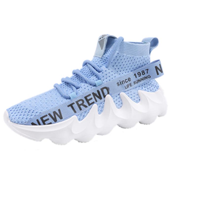 

Korean Style Men s Plus Size Lightweight Breathable Sock Sneakers - Trendy Casual Volcano Sports Shoes 43 синий