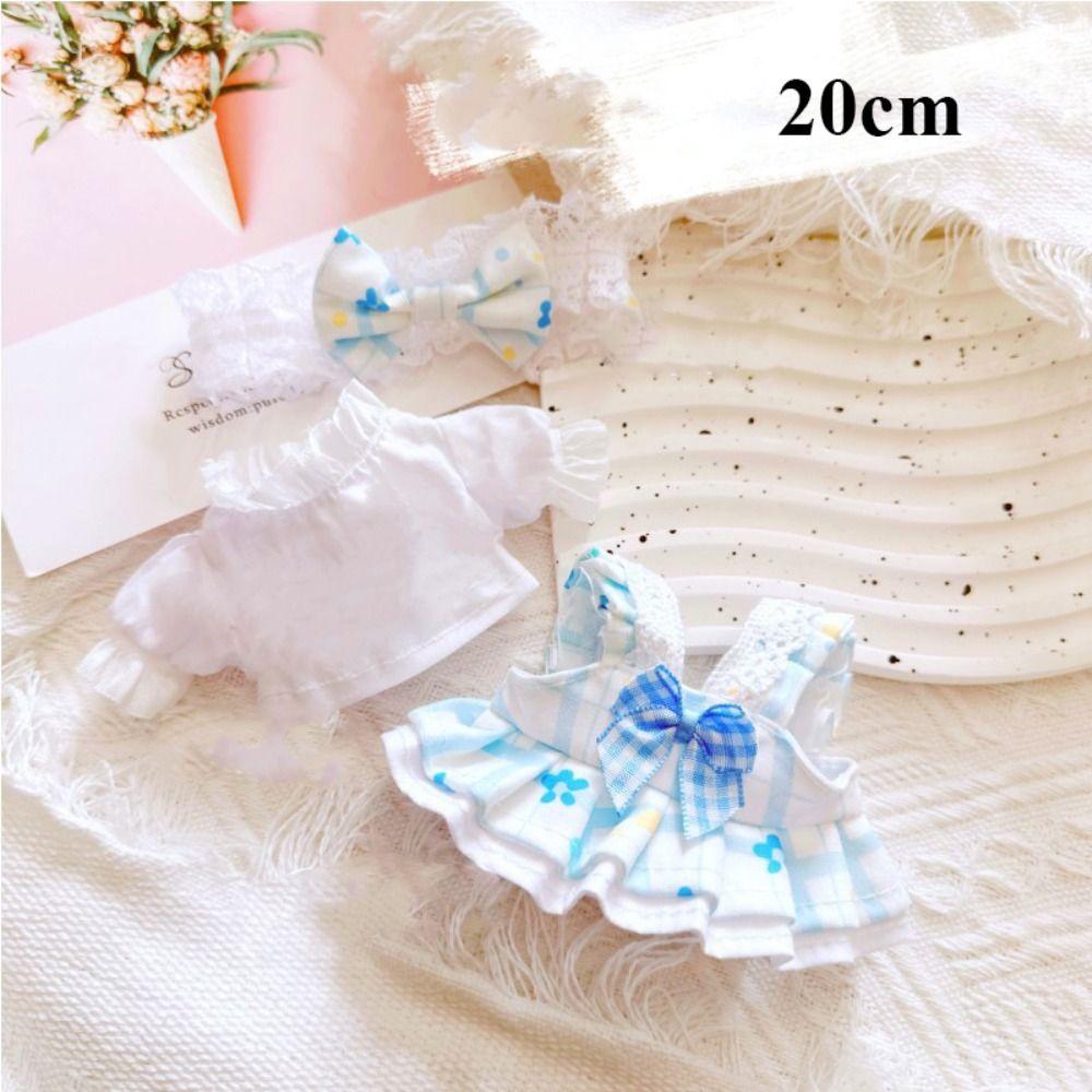 

Мила лялька Чудовий одяг 2 кольори Плюшеві ляльки Одяг 10/20 см бавовняна лялька/EXO Idol Dolls 20cm синій