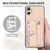For Samsung Galaxy A06 4G Case Wristband Anti-Drop Leather Back Cover Card Holder