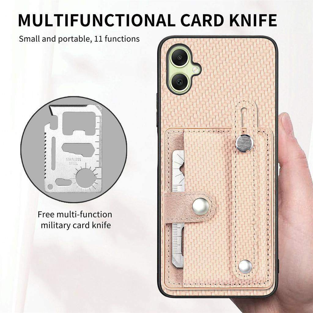 For Samsung Galaxy A06 4G Case Wristband Anti-Drop Leather Back Cover Card Holder