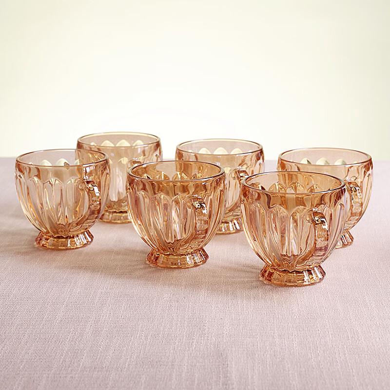 Shangqi Creative Gold Handle Heat-Resistant Glass Teacup Set