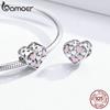 BAMOER 925 Sterling Silver Full Of Love Heart Beads Pink & White Charm Fit Original Bracelet