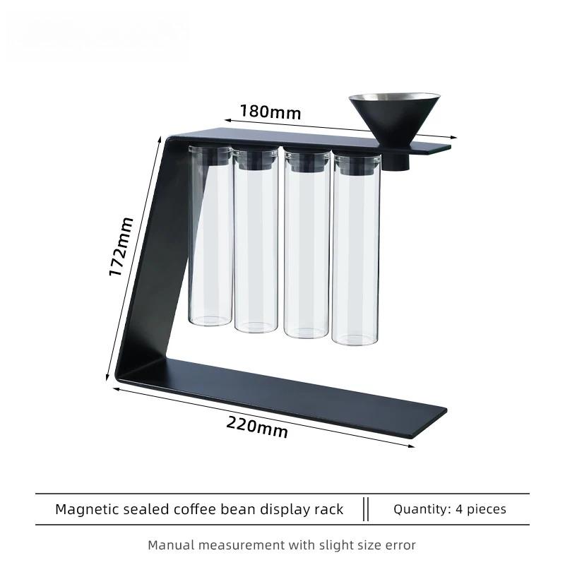 

Магнитные пробирки для хранения кофейных зерен с подставкой, герметичный стеклянный органайзер для аксессуаров для эспрессо для кухни и кафе/коммерческого использования