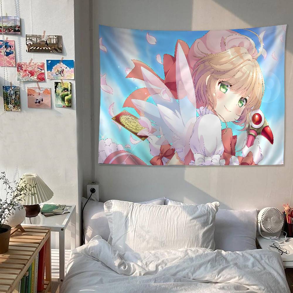 Anime CCardcaptor Sakura Girl Colorful Tapestry Wall Hanging Bohemian Wall Tapestries Mandala Wall Hanging Sheets