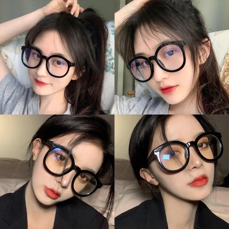 Oversized Black Myopia Glasses Men Women Round Frame Short-Sighted Eyeglasses Optical Spectacle Eyewear Diopter -0.5 To -6.0